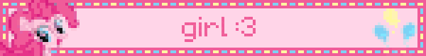 Text on a rectange with pony on the left, the text says, 'girl :3'
